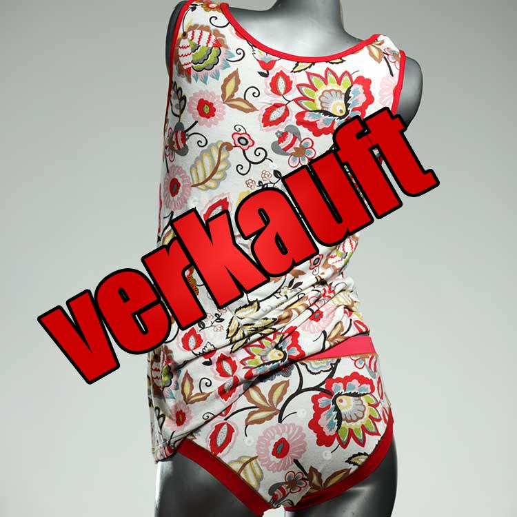 gemusterte süße attraktive preiswerte Unterwäsche Set für DamenPanty / Hotpant mit Top aus Baumwolle