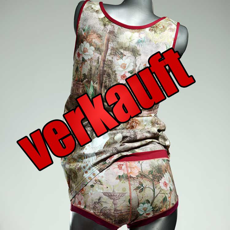 nachhaltige sexy süße günstige Unterwäsche Set für DamenPanty / Hotpant mit Top aus Baumwolle