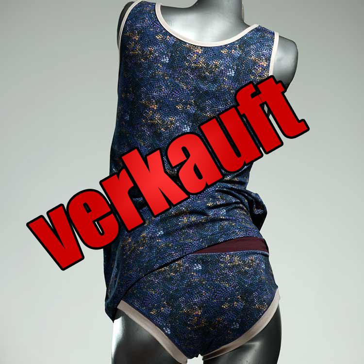 günstige attraktive handgemachte ökologische Unterwäsche Set für DamenPanty / Hotpant mit Top aus Baumwolle