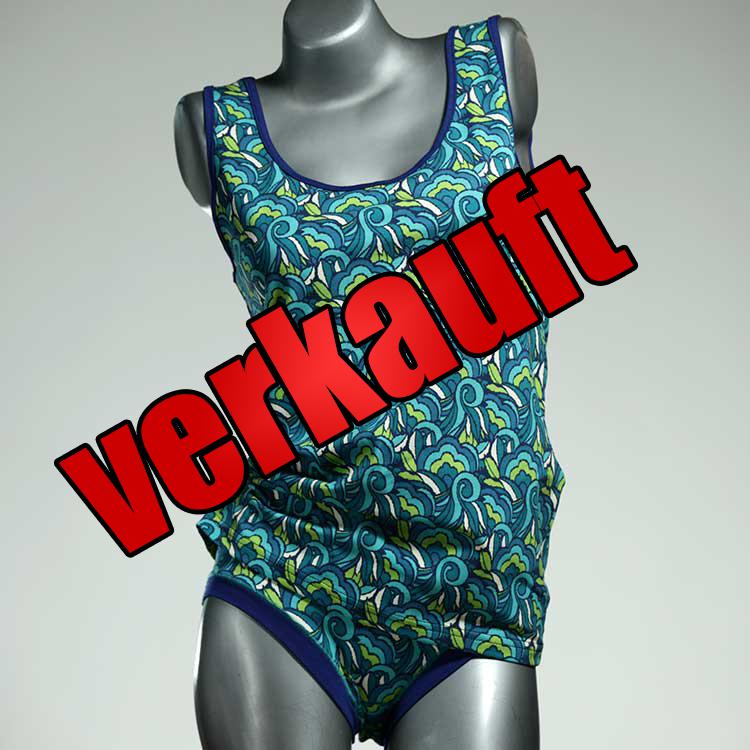 günstige ökologische bunte gemusterte Unterwäsche Set für DamenPanty / Hotpant mit Top aus Baumwolle