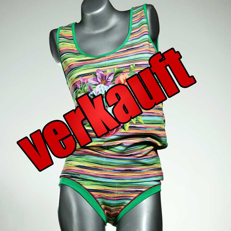 handgemachte bunte attraktive nachhaltige Unterwäsche Set für DamenPanty / Hotpant mit Top aus Baumwolle