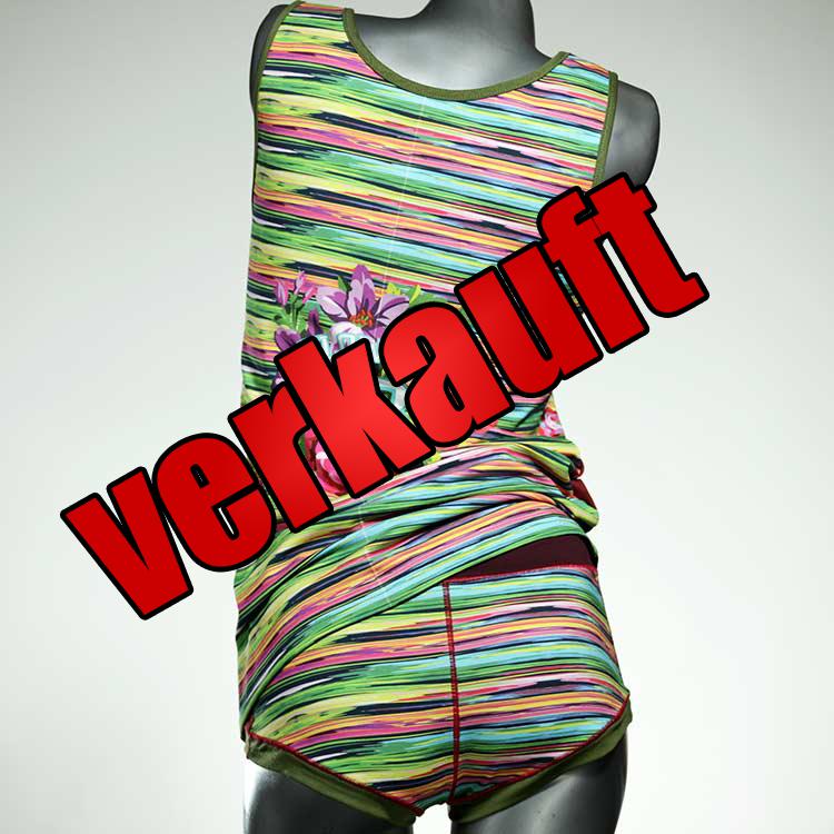 günstige handgemachte schöne preiswerte Unterwäsche Set für DamenPanty / Hotpant mit Top aus Baumwolle
