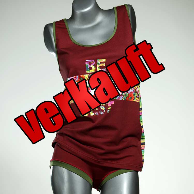 günstige handgemachte schöne preiswerte Unterwäsche Set für DamenPanty / Hotpant mit Top aus Baumwolle