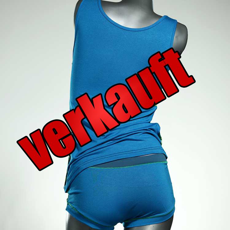 schöne nachhaltige handgemachte günstige Unterwäsche Set für DamenPanty / Hotpant mit Top aus Baumwolle