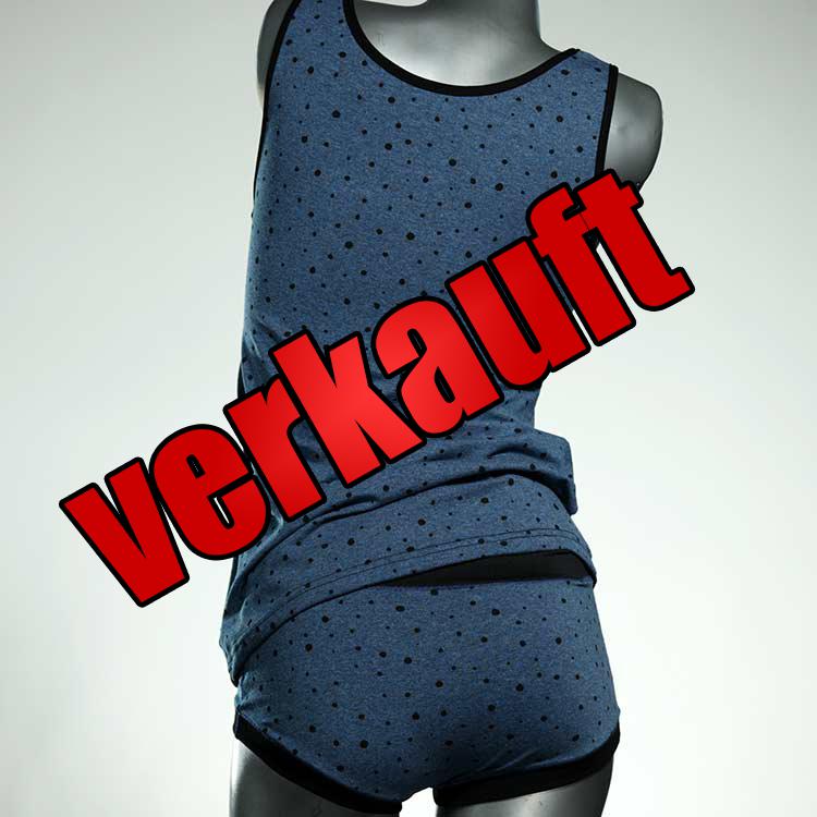 schöne attraktive ökologische handgemachte Unterwäsche Set für DamenPanty / Hotpant mit Top aus Baumwolle