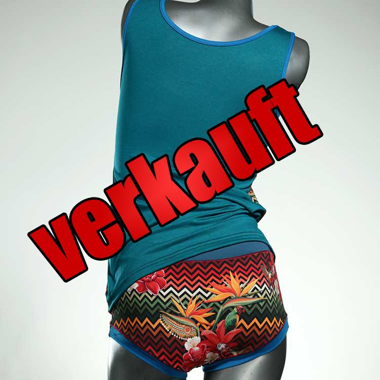 schöne nachhaltige bunte süße Unterwäsche Set für DamenPanty / Hotpant mit Top aus Baumwolle