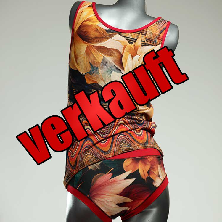 ökologische gemusterte sexy günstige Unterwäsche Set für DamenPanty / Hotpant mit Top aus Baumwolle
