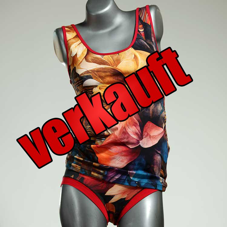 ökologische gemusterte sexy günstige Unterwäsche Set für DamenPanty / Hotpant mit Top aus Baumwolle
