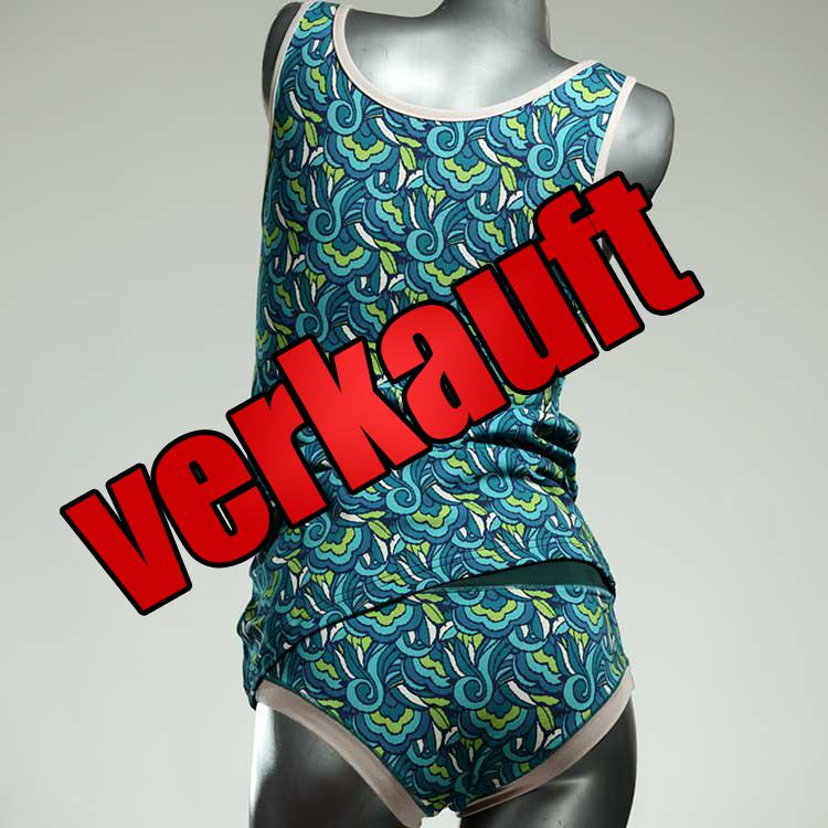 gemusterte handgemachte sexy bequeme Unterwäsche Set für DamenPanty / Hotpant mit Top aus Baumwolle