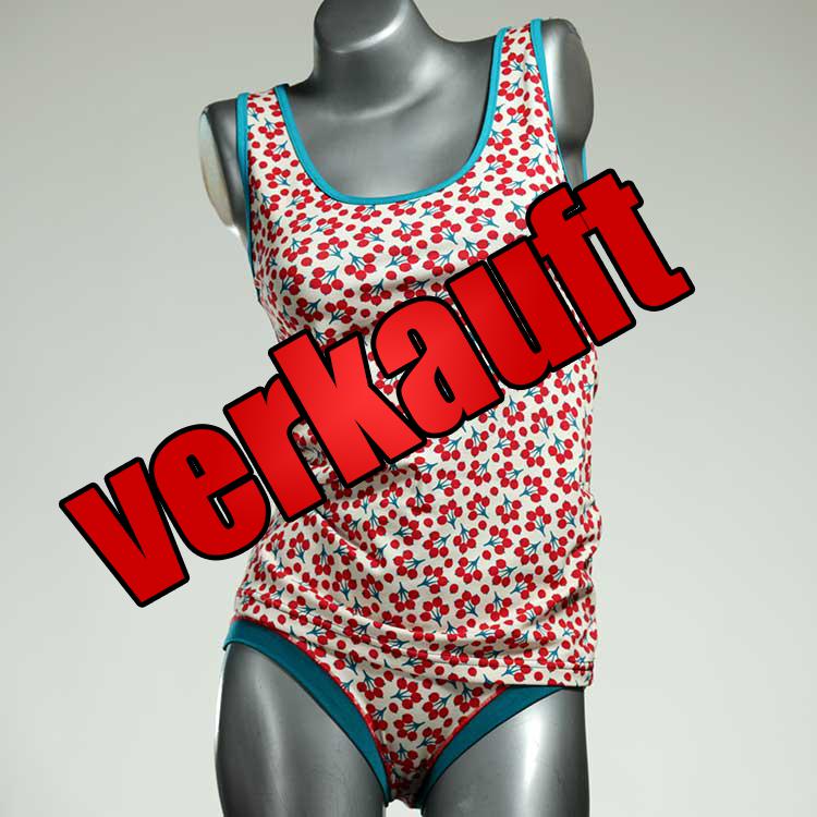 attraktive ökologische bequeme preiswerte Unterwäsche Set für DamenPanty / Hotpant mit Top aus Baumwolle