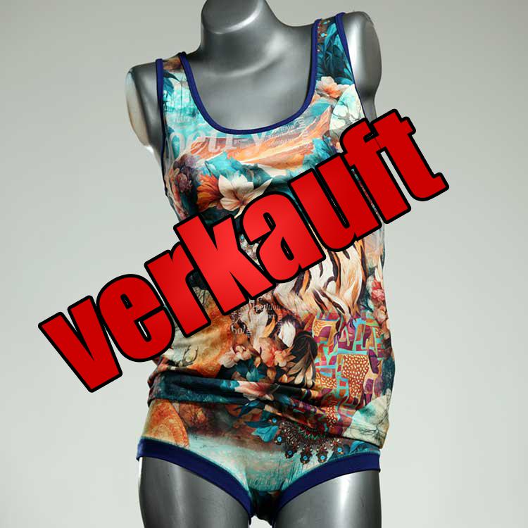 preiswerte handgemachte schöne bunte Unterwäsche Set für DamenPanty / Hotpant mit Top aus Baumwolle