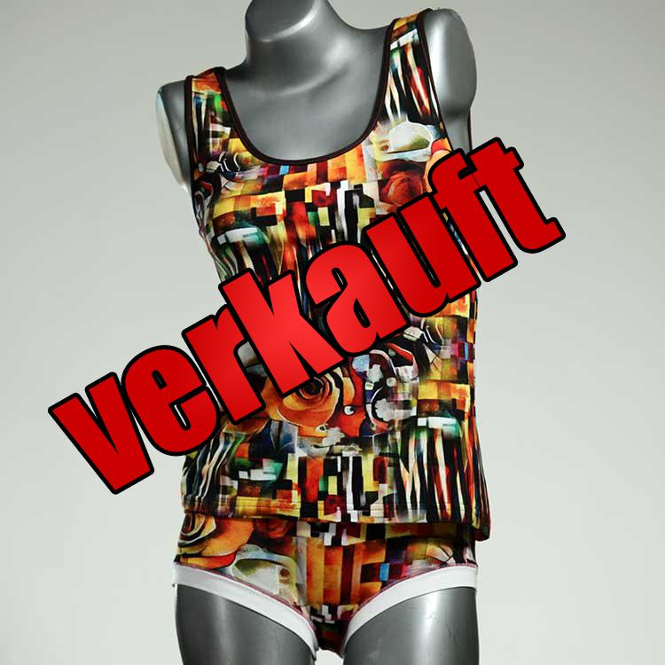 günstige nachhaltige bequeme süße Unterwäsche Set für DamenPanty / Hotpant mit Top aus Baumwolle