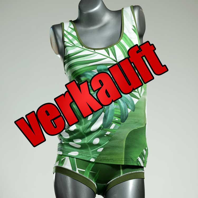 ökologische gemusterte bequeme günstige Unterwäsche Set für DamenPanty / Hotpant mit Top aus Baumwolle