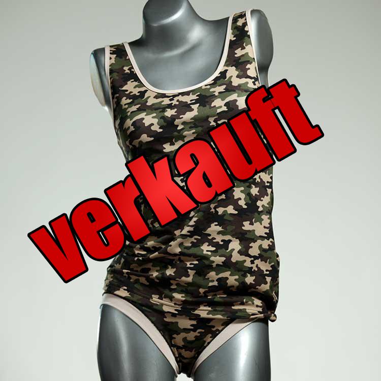 preiswerte handgemachte gemusterte nachhaltige Unterwäsche Set für DamenPanty / Hotpant mit Top aus Baumwolle
