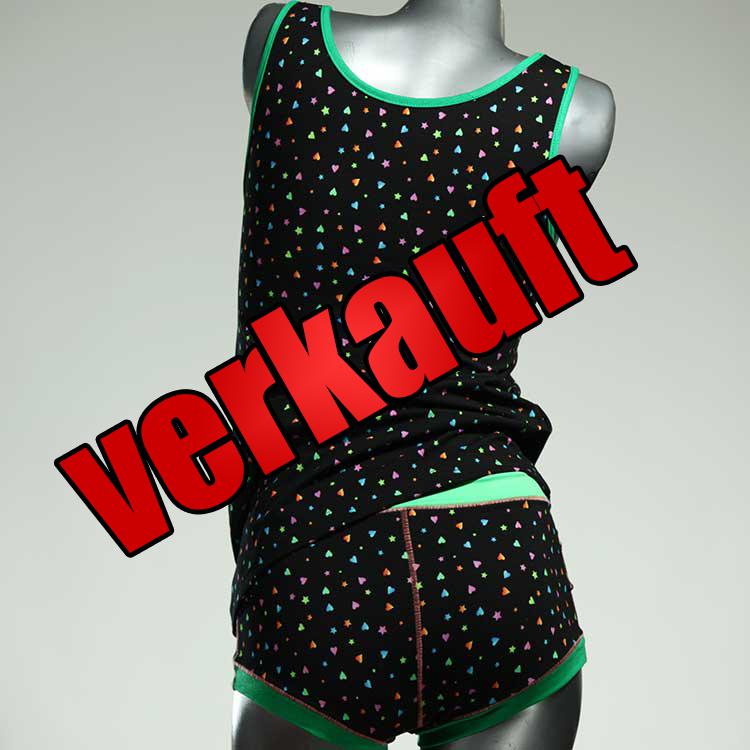 farbige bunte günstige süße Unterwäsche Set für DamenPanty / Hotpant mit Top aus Baumwolle
