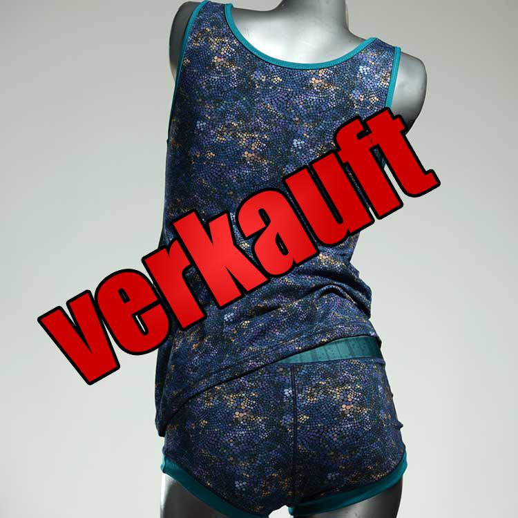 schöne ökologische nachhaltige bunte Unterwäsche Set für DamenPanty / Hotpant mit Top aus Baumwolle