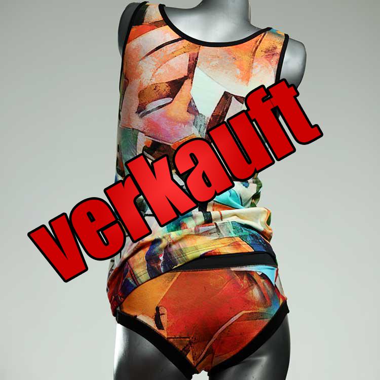 bequeme bunte nachhaltige ökologische Unterwäsche Set für DamenPanty / Hotpant mit Top aus Baumwolle