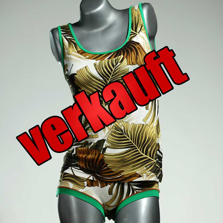 süße schöne ökologische günstige Unterwäsche Set für DamenPanty / Hotpant mit Top aus Baumwolle