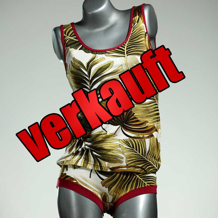 süße sexy gemusterte handgemachte Unterwäsche Set für DamenPanty / Hotpant mit Top aus Baumwolle