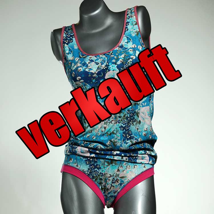 handgemachte süße gemusterte günstige Unterwäsche Set für DamenPanty / Hotpant mit Top aus Baumwolle