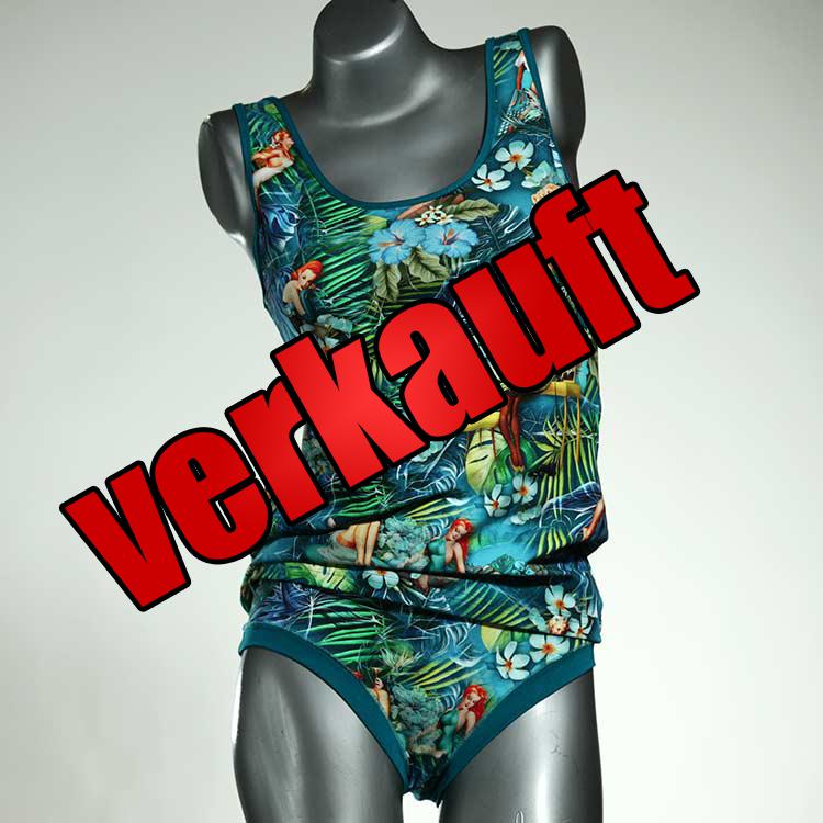 schöne farbige preiswerte günstige Unterwäsche Set für DamenPanty / Hotpant mit Top aus Baumwolle