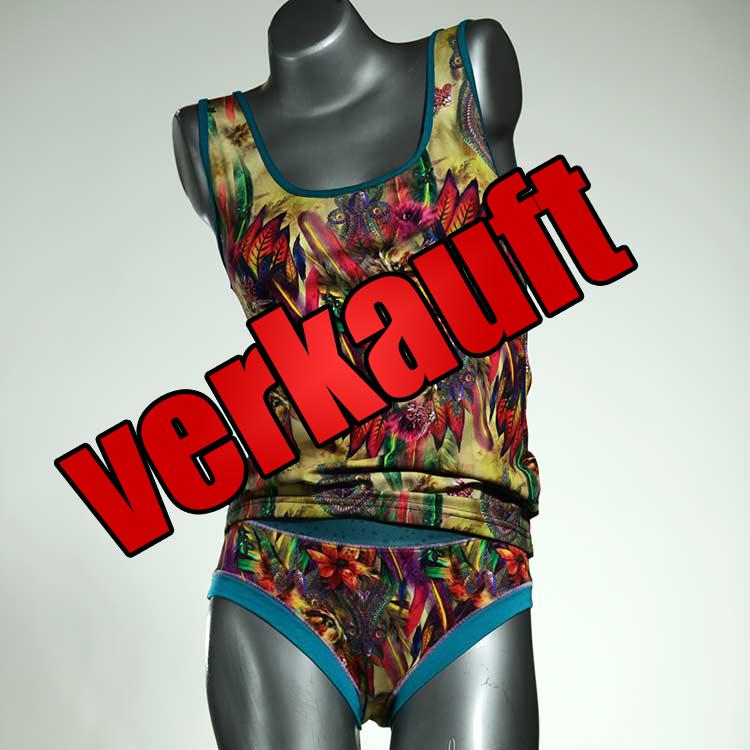 schöne preiswerte attraktive handgemachte Unterwäsche Set für DamenPanty / Hotpant mit Top aus Baumwolle