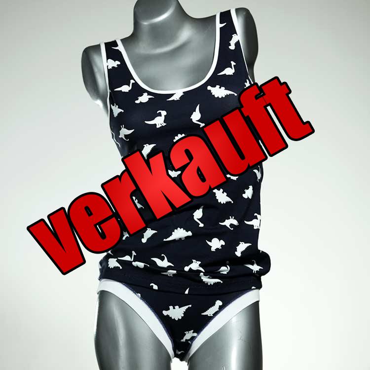 handgemachte ökologische attraktive gemusterte Unterwäsche Set für DamenPanty / Hotpant mit Top aus Baumwolle