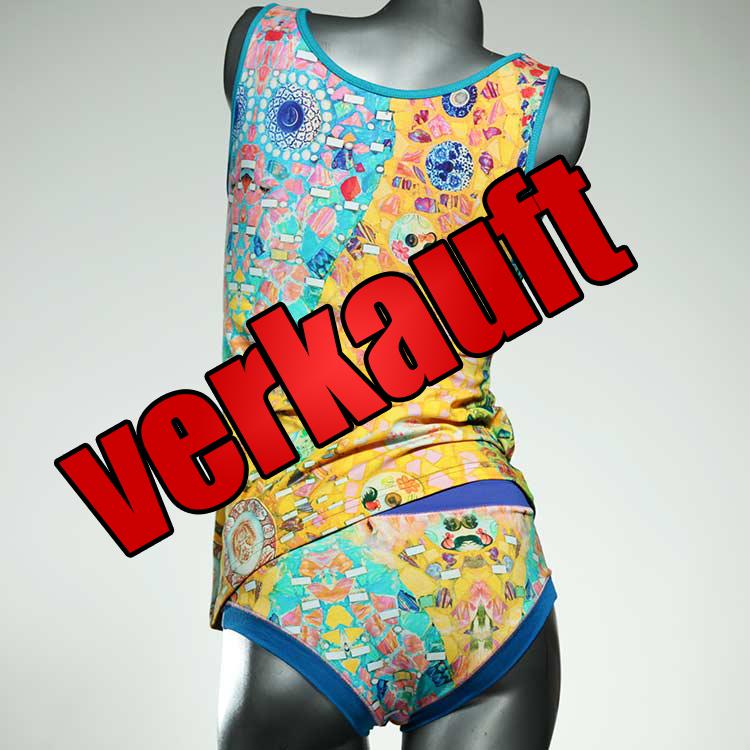 ökologische sexy günstige farbige Unterwäsche Set für DamenPanty / Hotpant mit Top aus Baumwolle