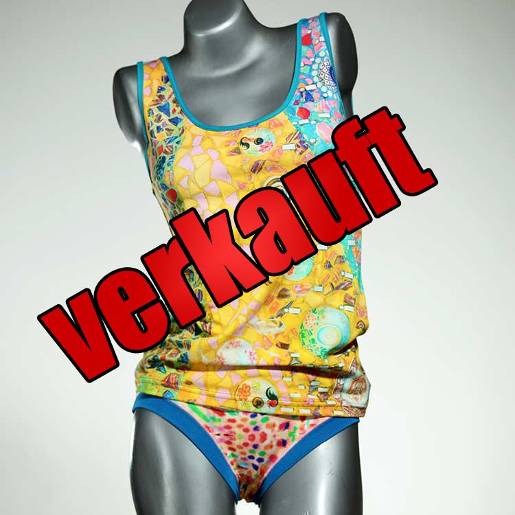ökologische sexy günstige farbige Unterwäsche Set für DamenPanty / Hotpant mit Top aus Baumwolle