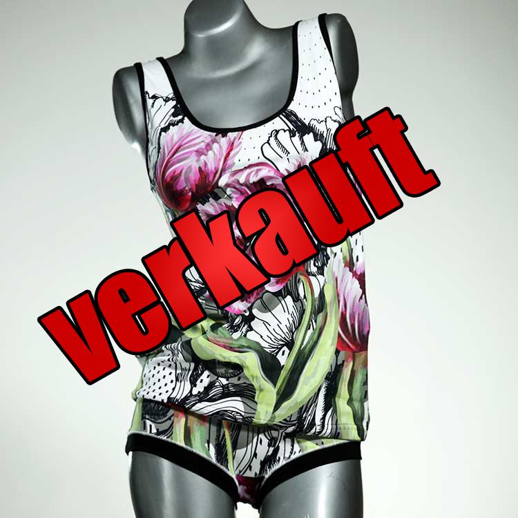 bunte schöne preiswerte bequeme Unterwäsche Set für DamenPanty / Hotpant mit Top aus Baumwolle