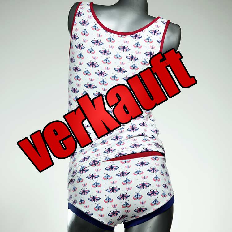 schöne ökologische bunte sexy Unterwäsche Set für DamenPanty / Hotpant mit Top aus Baumwolle