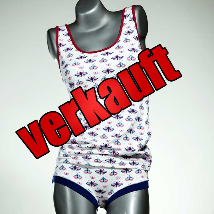 schöne ökologische bunte sexy Unterwäsche Set für DamenPanty / Hotpant mit Top aus Baumwolle