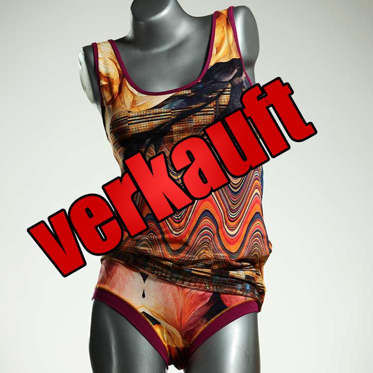 gemusterte farbige attraktive sexy Unterwäsche Set für DamenPanty / Hotpant mit Top aus Baumwolle