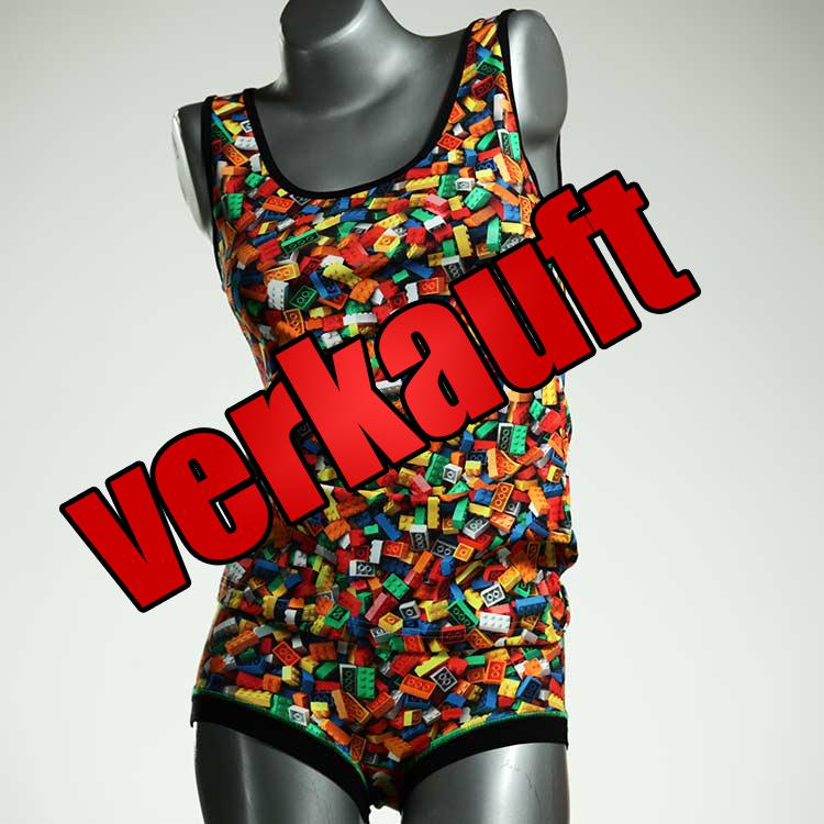bunte farbige attraktive günstige Unterwäsche Set für DamenPanty / Hotpant mit Top aus Baumwolle