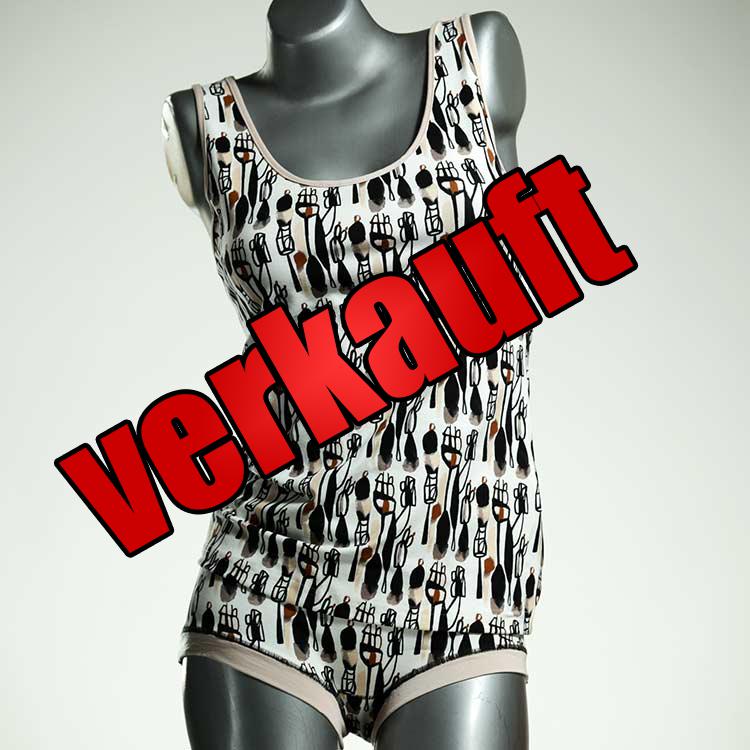 farbige gemusterte ökologische attraktive Unterwäsche Set für DamenPanty / Hotpant mit Top aus Baumwolle