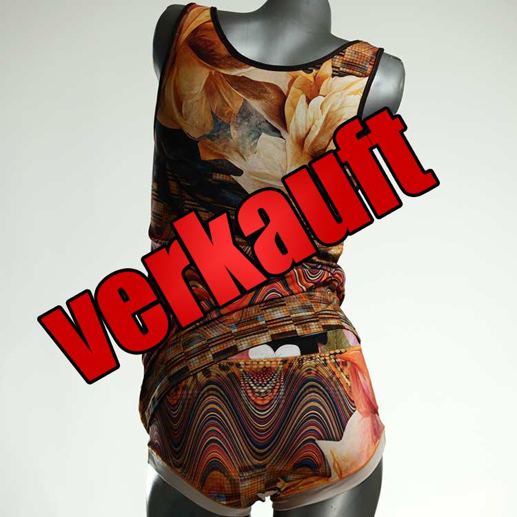 handgemachte ökologische farbige attraktive Unterwäsche Set für DamenPanty / Hotpant mit Top aus Baumwolle