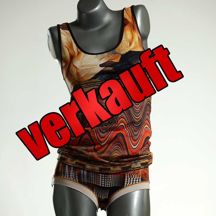 handgemachte ökologische farbige attraktive Unterwäsche Set für DamenPanty / Hotpant mit Top aus Baumwolle