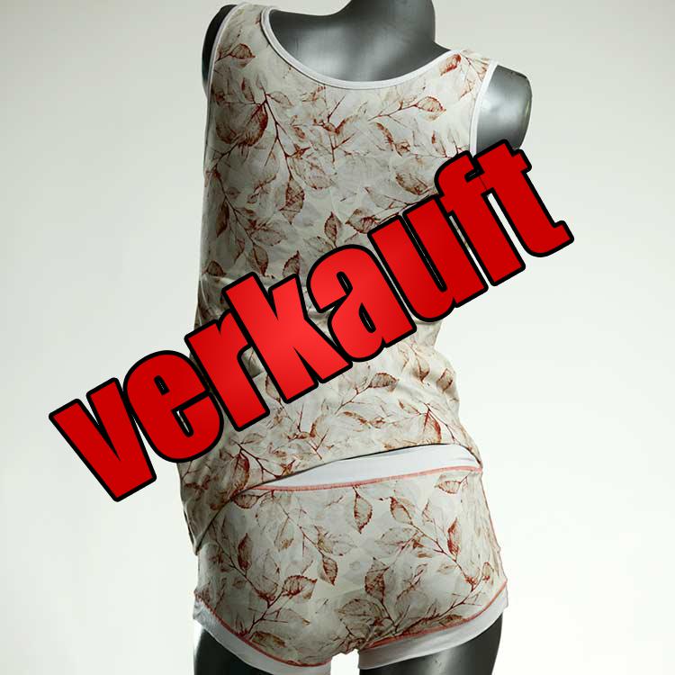 süße attraktive gemusterte farbige Unterwäsche Set für DamenPanty / Hotpant mit Top aus Baumwolle