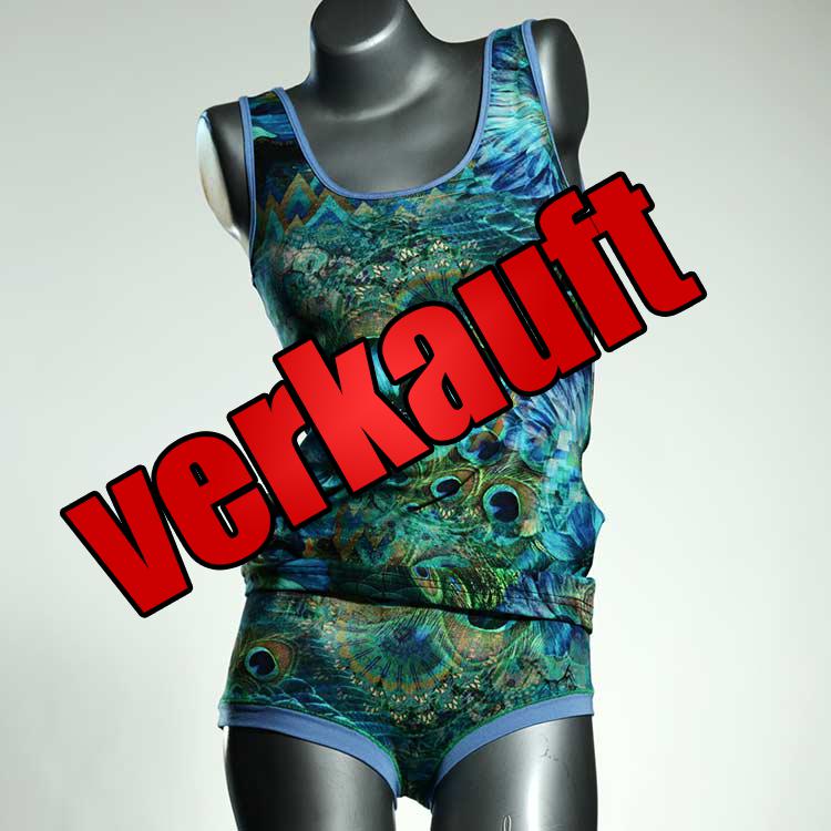 schöne süße bunte gemusterte Unterwäsche Set für DamenPanty / Hotpant mit Top aus Baumwolle