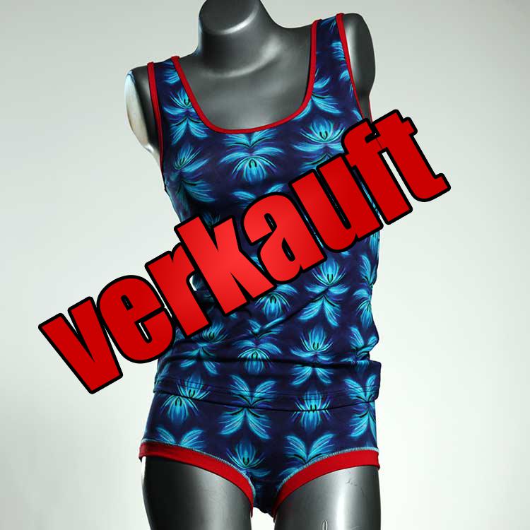 bequeme schöne süße ökologische Unterwäsche Set für DamenPanty / Hotpant mit Top aus Baumwolle