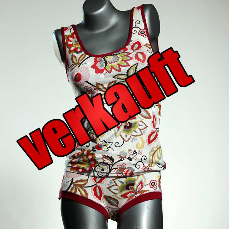 bequeme attraktive handgemachte günstige Unterwäsche Set für DamenPanty / Hotpant mit Top aus Baumwolle