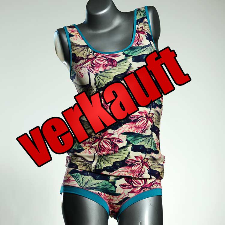 bunte schöne ökologische handgemachte Unterwäsche Set für DamenPanty / Hotpant mit Top aus Baumwolle