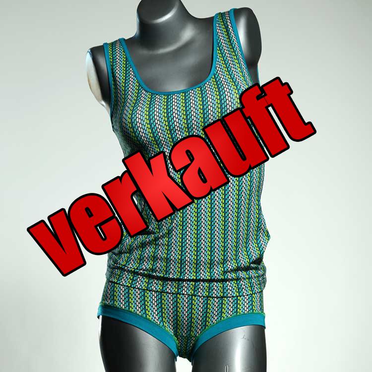 farbige nachhaltige gemusterte bunte Unterwäsche Set für DamenPanty / Hotpant mit Top aus Baumwolle