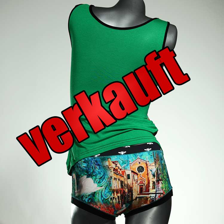 nachhaltige farbige bunte bequeme Unterwäsche Set für DamenPanty / Hotpant mit Top aus Baumwolle