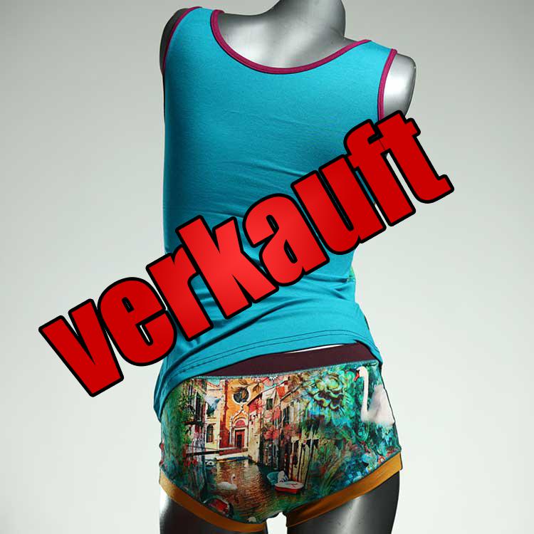 farbige süße handgemachte bequeme Unterwäsche Set für DamenPanty / Hotpant mit Top aus Baumwolle