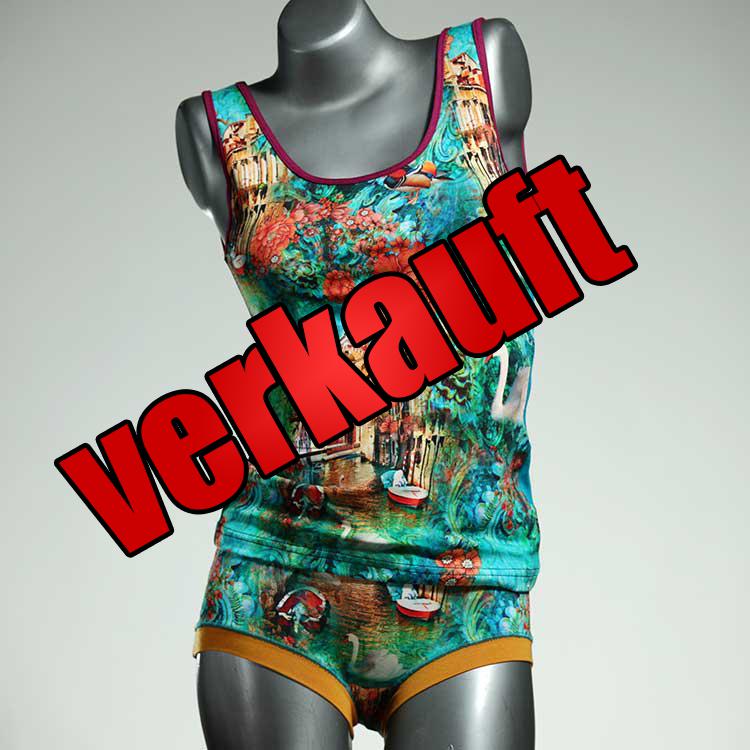 farbige süße handgemachte bequeme Unterwäsche Set für DamenPanty / Hotpant mit Top aus Baumwolle