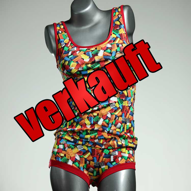 süße bunte nachhaltige günstige Unterwäsche Set für DamenPanty / Hotpant mit Top aus Baumwolle