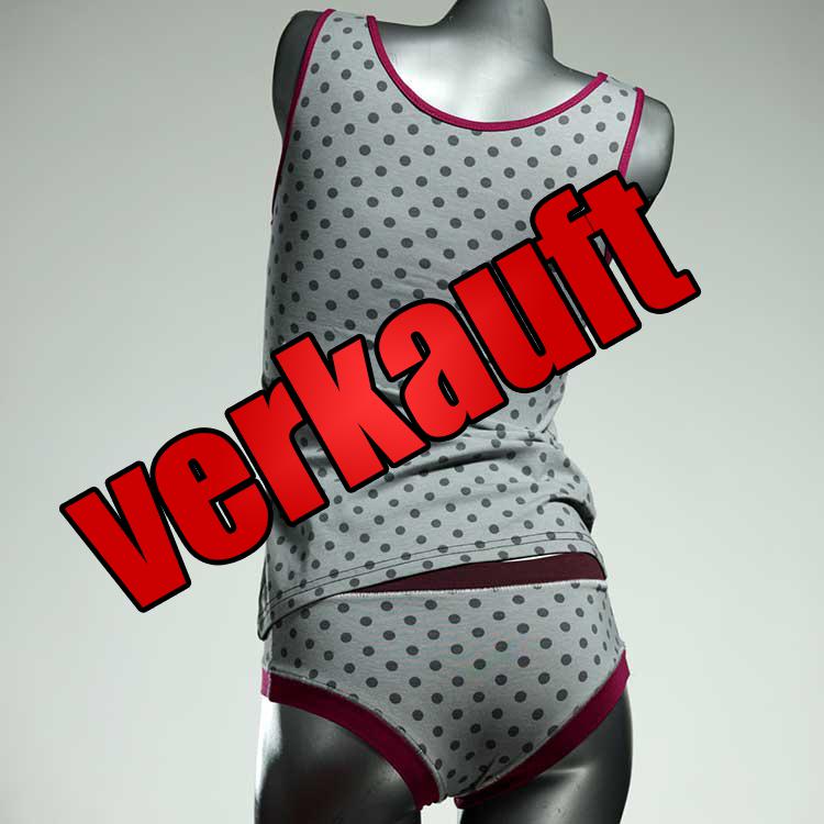 sexy preiswerte nachhaltige gemusterte Unterwäsche Set für DamenPanty / Hotpant mit Top aus Baumwolle