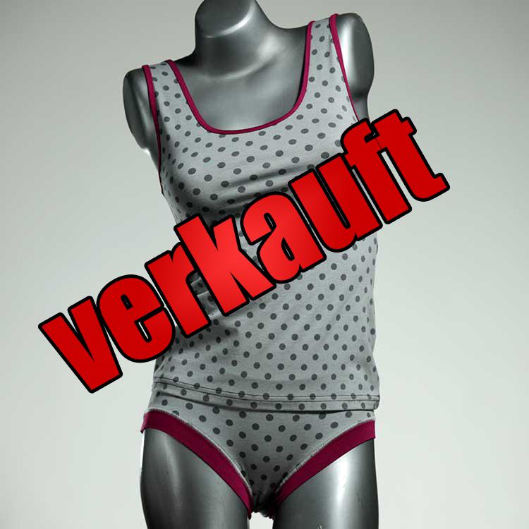 sexy preiswerte nachhaltige gemusterte Unterwäsche Set für DamenPanty / Hotpant mit Top aus Baumwolle