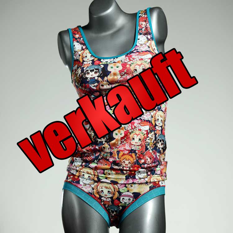 bequeme gemusterte bunte farbige Unterwäsche Set für DamenPanty / Hotpant mit Top aus Baumwolle
